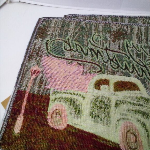 Christmas Placemat Lot of 4 Red Truck Tree Fabric 18" x 12.5" 2 Patterns - Picture 8 of 14